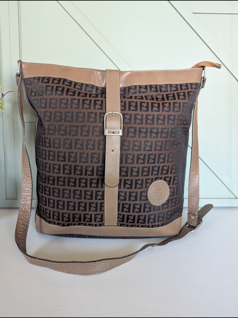 vintage Fendi ZuccaMonogram originallyintroduced in the late 1980s.Pattern: